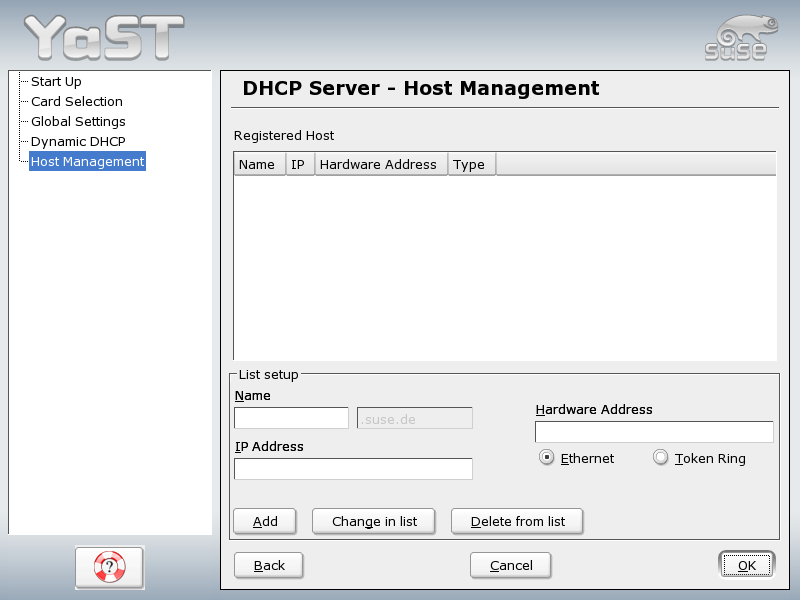 DHCP Server: Host Management