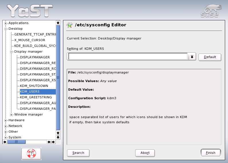 System Configuration Using the sysconfig Editor