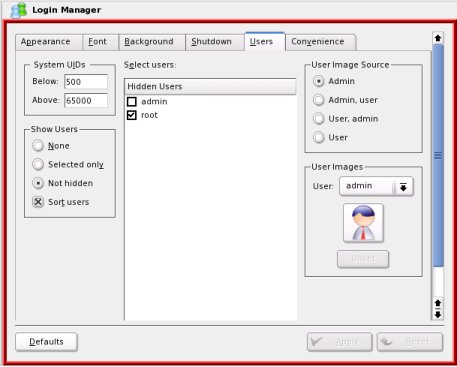 KDE Login Manager Module